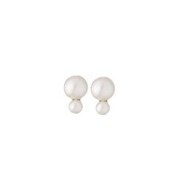 Cordelia Pearl - Dobbelt perle ørestikker, Jeberg Jewellery
